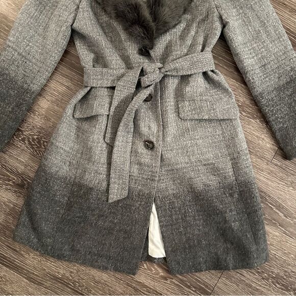 Banana Republic Ombré Coat with Faux Fur Trim - Picture 2 of 7